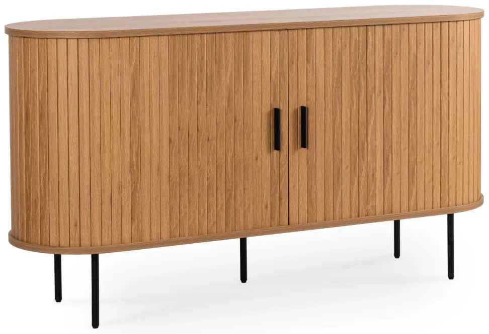 TRISH komód 140 cm, kétajtós, tolóajtós, tölgy