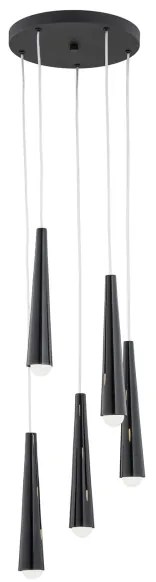 Argon 2103 - Csillár zsinóron HOLLYWOOD 5xE14/7W/230V fekete