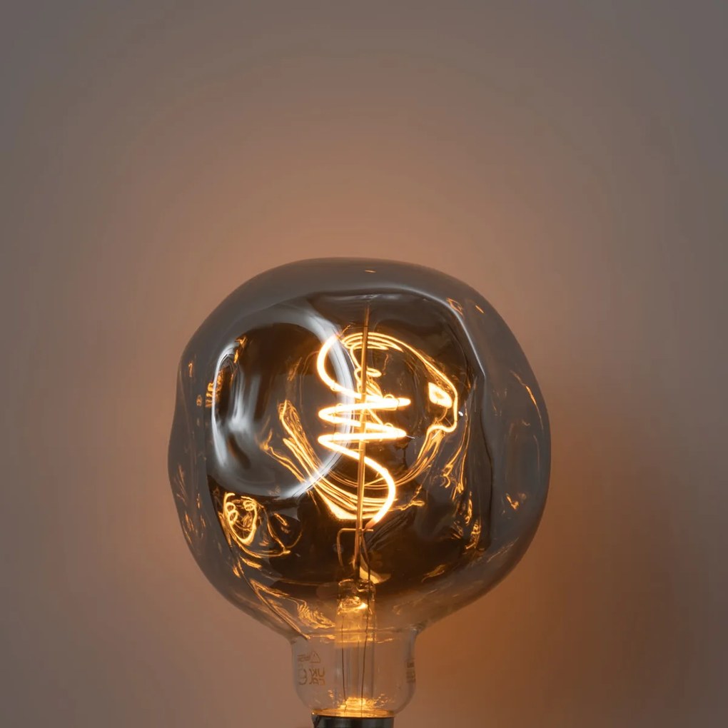 E27 dimmelhető LED izzó spirál filament G125 tükör ezüst 4W 75 lm 1800K