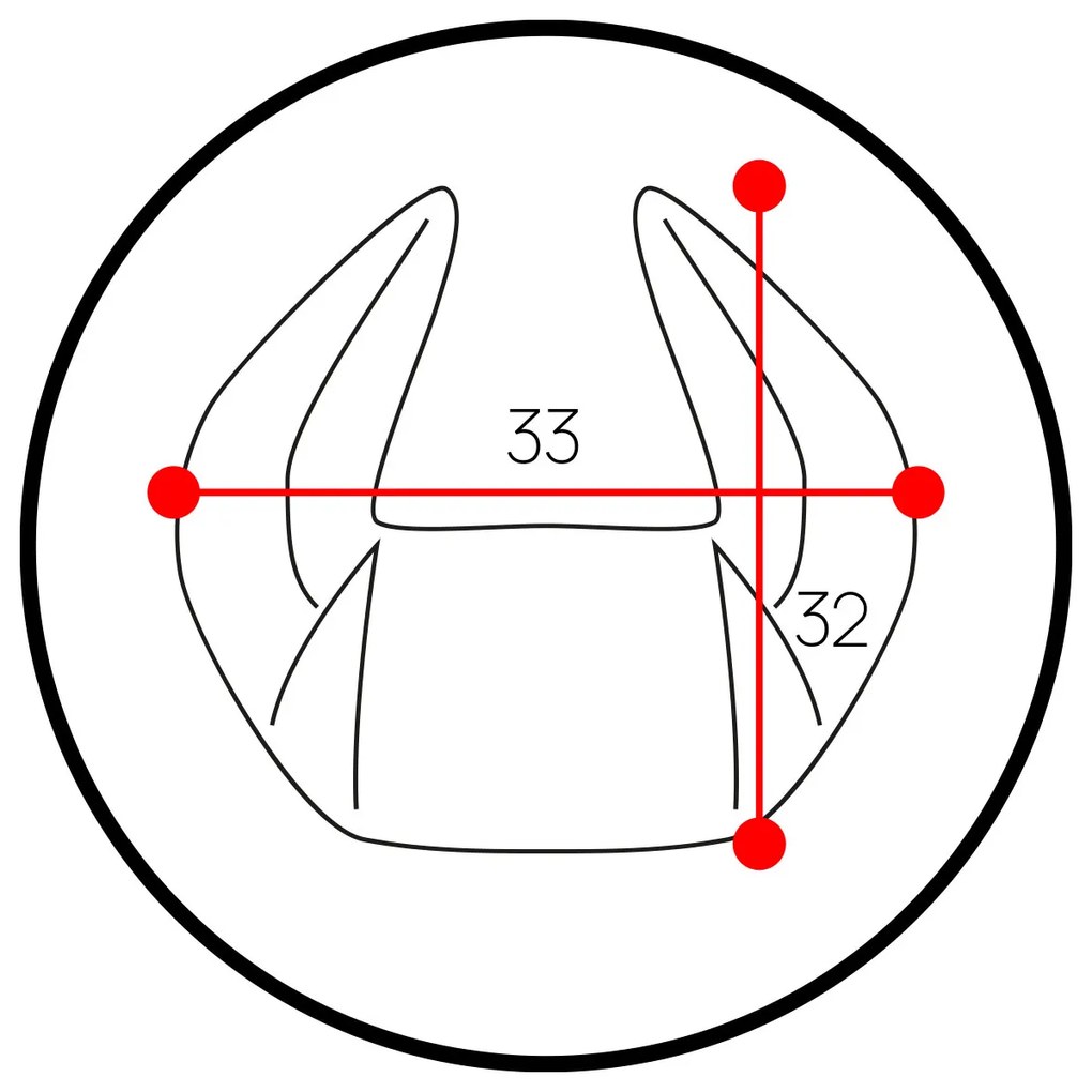 Diablo Chairs X-Horn fejpárna a Te saját hímzéseddel fekete