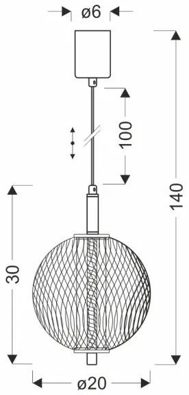 LED függőlámpa kábelen PUMA LED/10W/230V átm. 20 cm fekete