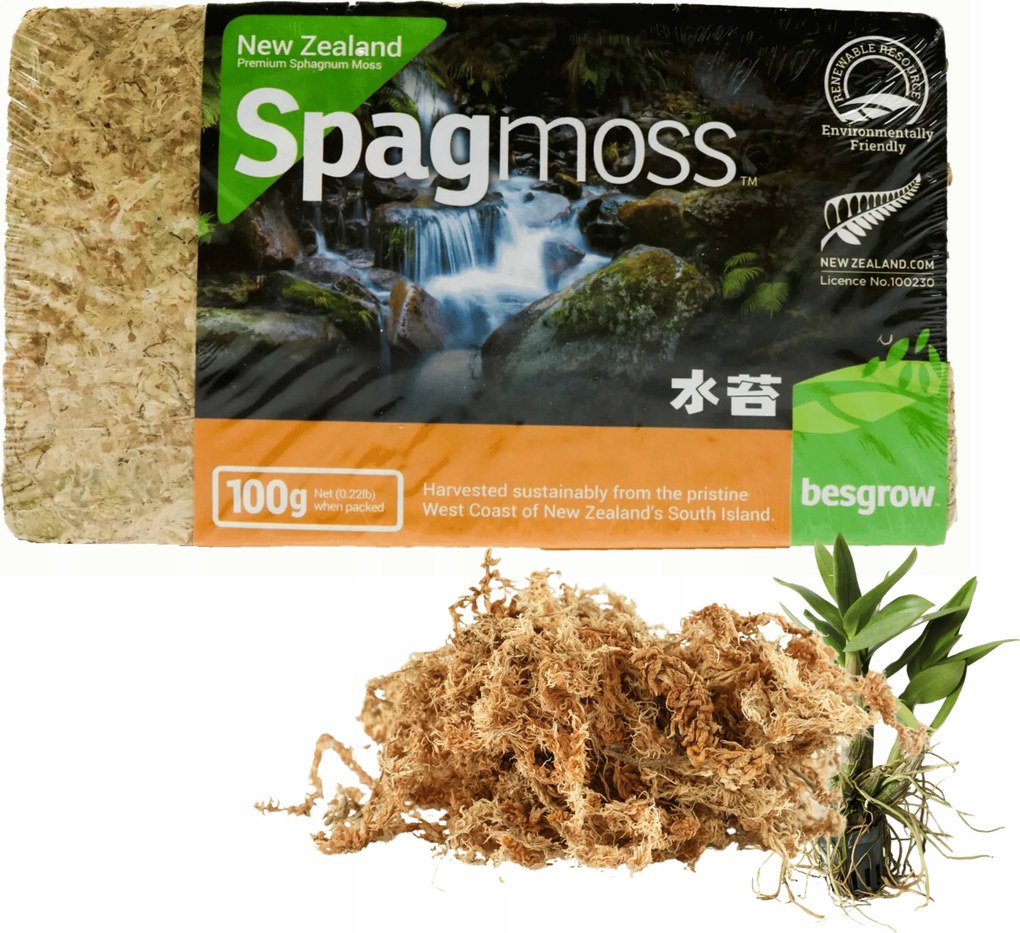 Tőzegmoha Sphagnum Gyökértelenítő táptalaj Besgrow Spagmoss 8 l