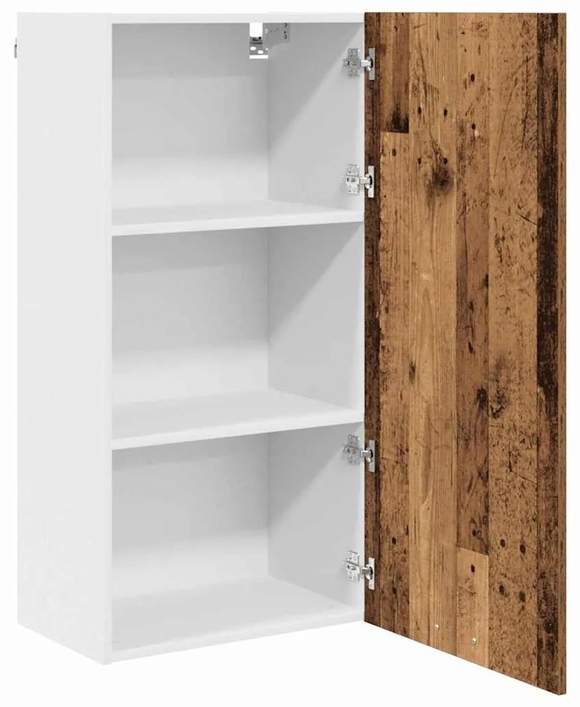 Függő szekrény Riga Régi fa és fehér 50 x 31 x 100 cm Faanyag