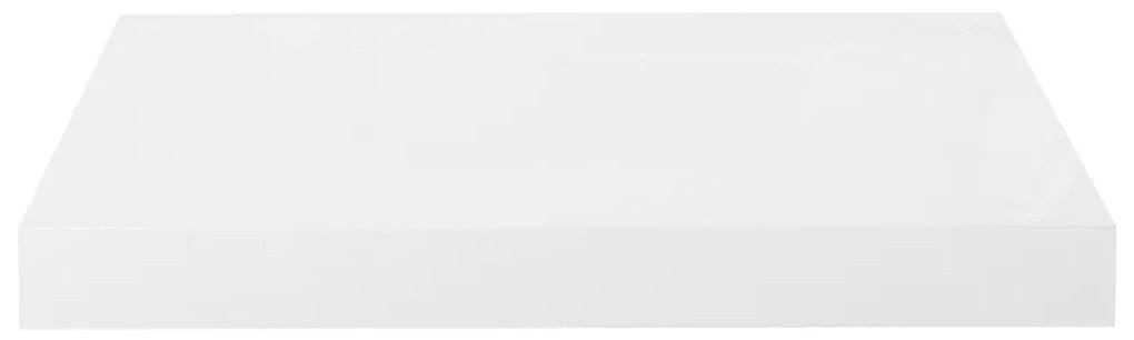 4 db magasfényű fehér MDF lebegő fali polc 40 x 23 x 3,8 cm