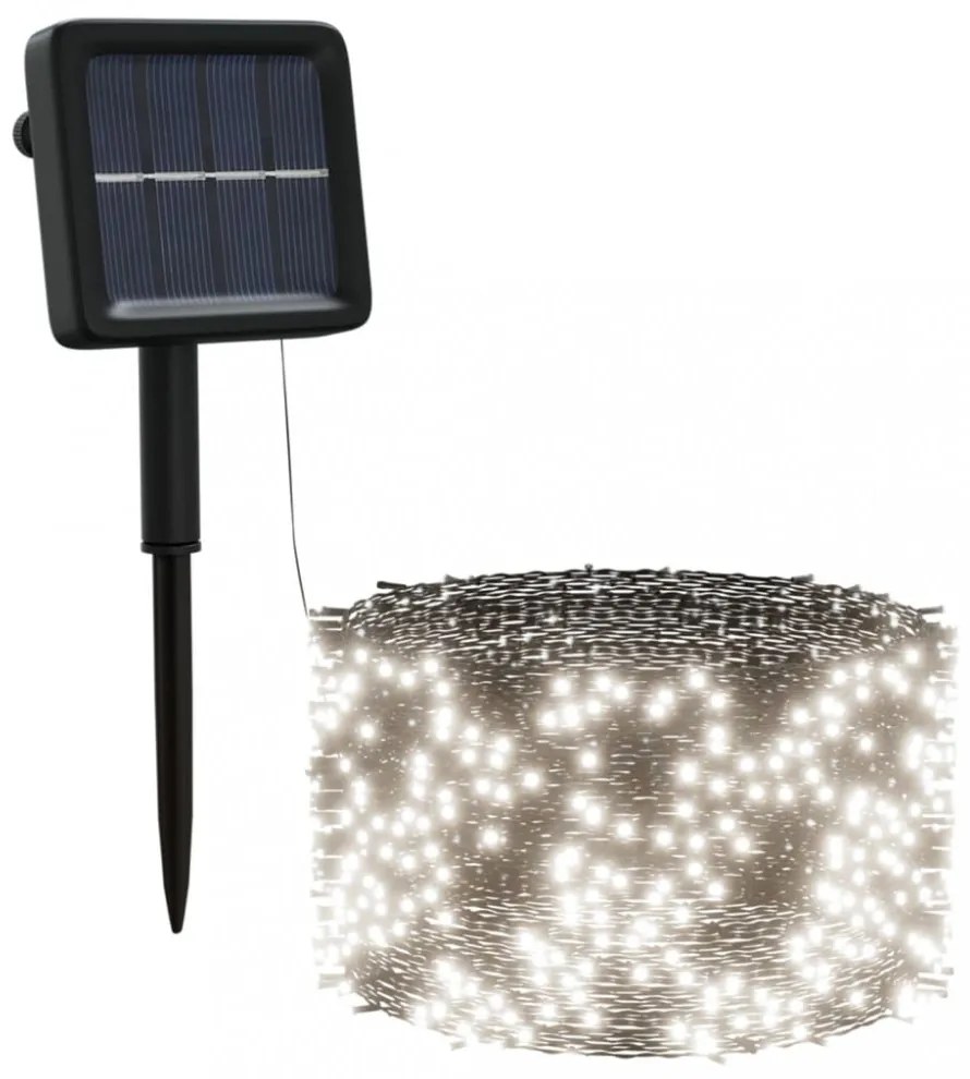 5 db 5x200 LED-es hideg fehér bel-/kültéri napelemes fényfüzér