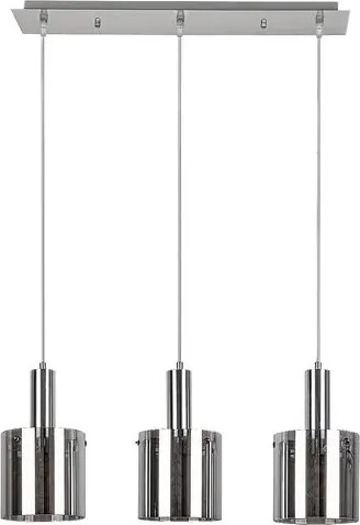 Rabalux beltéri függeszték  e27 3x60w króm/füstszínű üveg donati