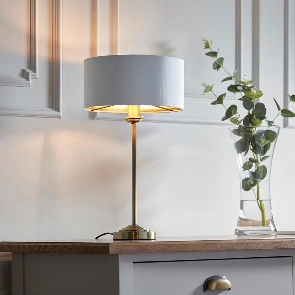 Endon modern asztali lámpa highclere antik sárgaréz fehér end104054