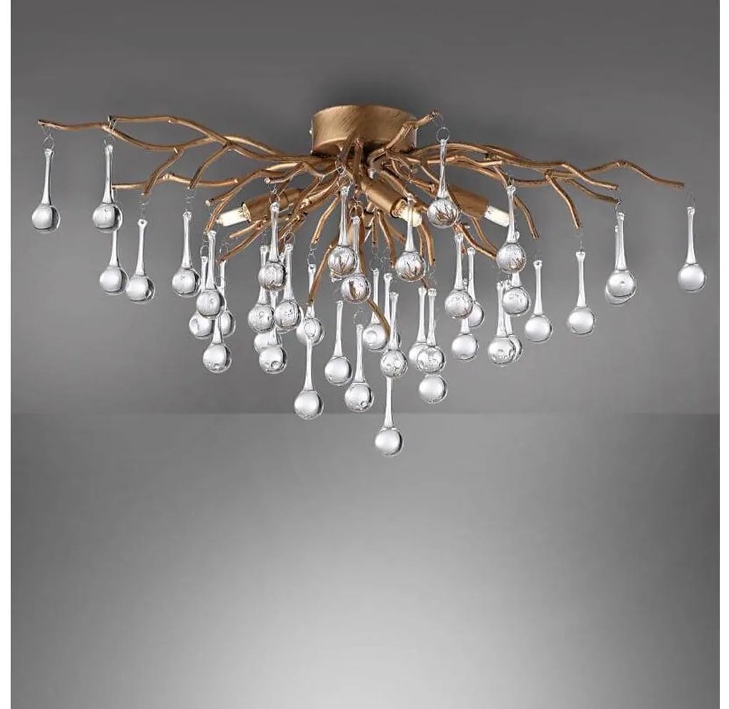 Paul Neuhaus 8090-11 - Felületre szerelhető csillár ICICLE 4xG9/40W/230V 30x60 cm réz