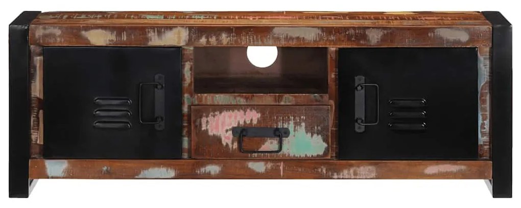 TV szekrény 100x30x35 cm tömörfa, újrahasznosított fa