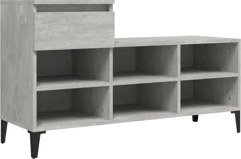 vidaXL betonszürke szerelt fa cipőszekrény 102x36x60 cm