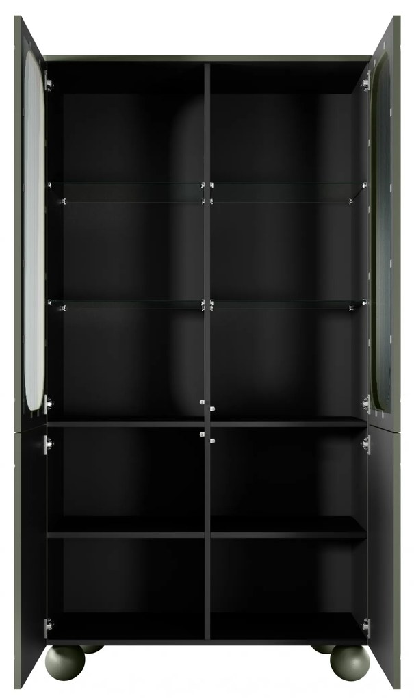 Sonatia II két ajtós vitrin - 100 cm - olajbogyó színű