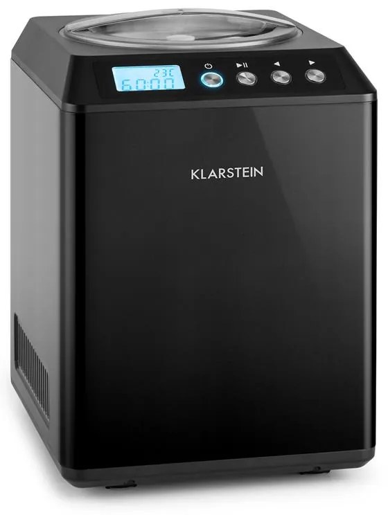Klarstein Vanilly Sky Family, fagylaltgép, fagylalt- és fagyasztott joghurtkészítő gép, 250 W, 2,5 L, fekete