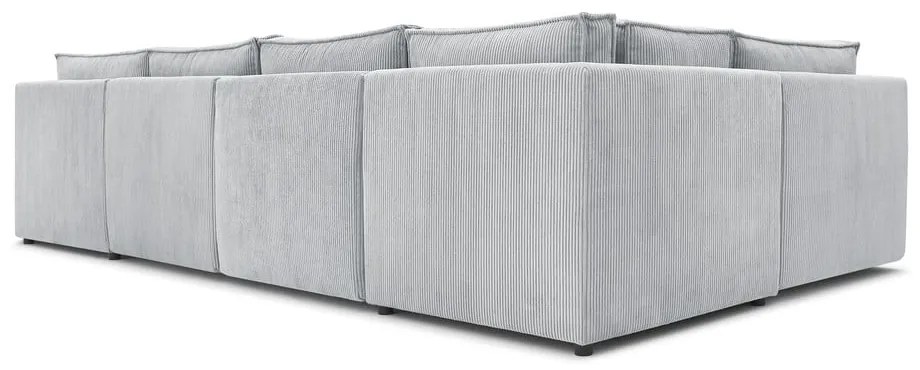 Világosszürke kordbársony sarokkanapé ("U" alakú-variálható) Nihad modular – Bobochic Paris