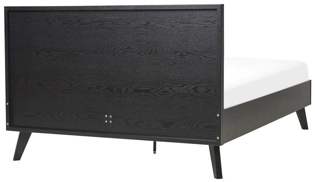 Fekete rattan franciaágy 140 x 200 cm MONPAZIER Beliani