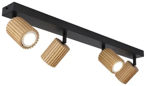 Brilagi - Spotlámpa MODERN WOOD 4xGU10/8W/230V kaucsukfa/fekete