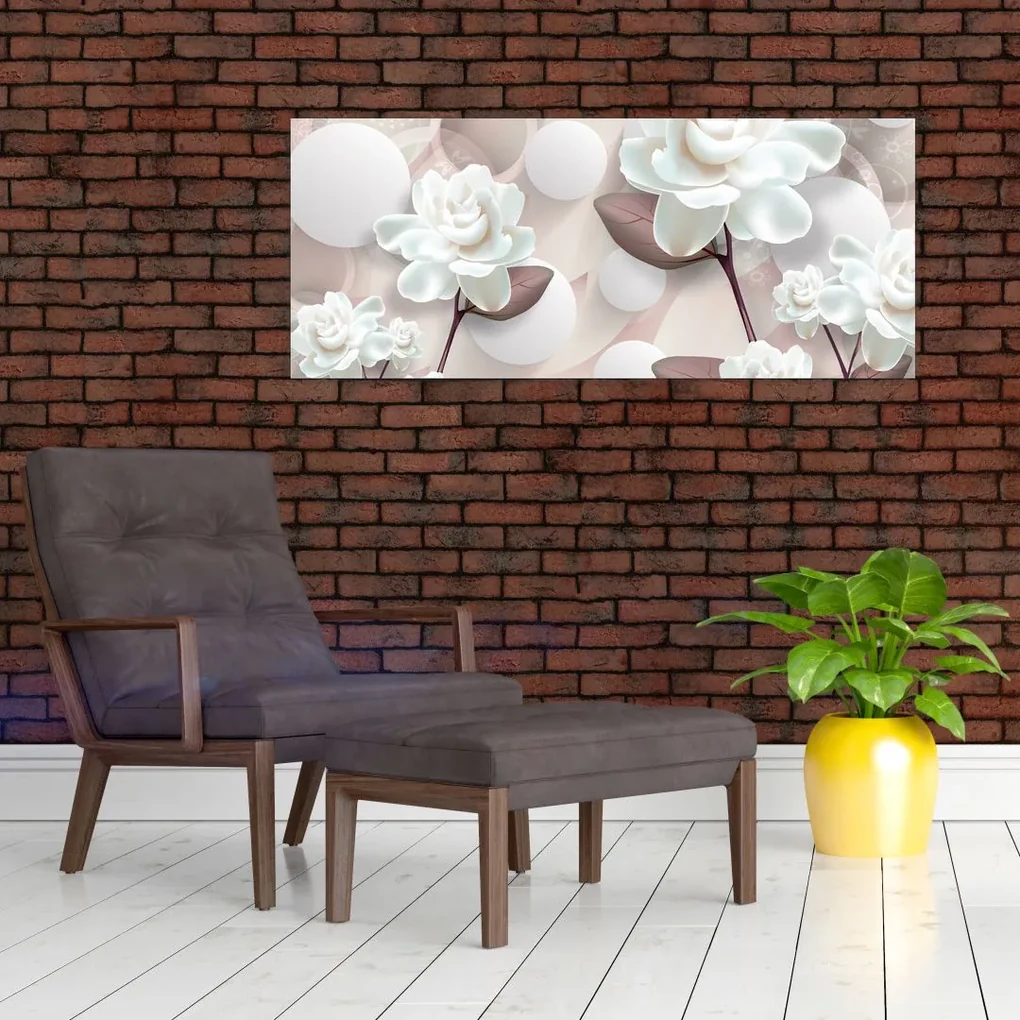 Kép - Rózsa virágok (120x50 cm)