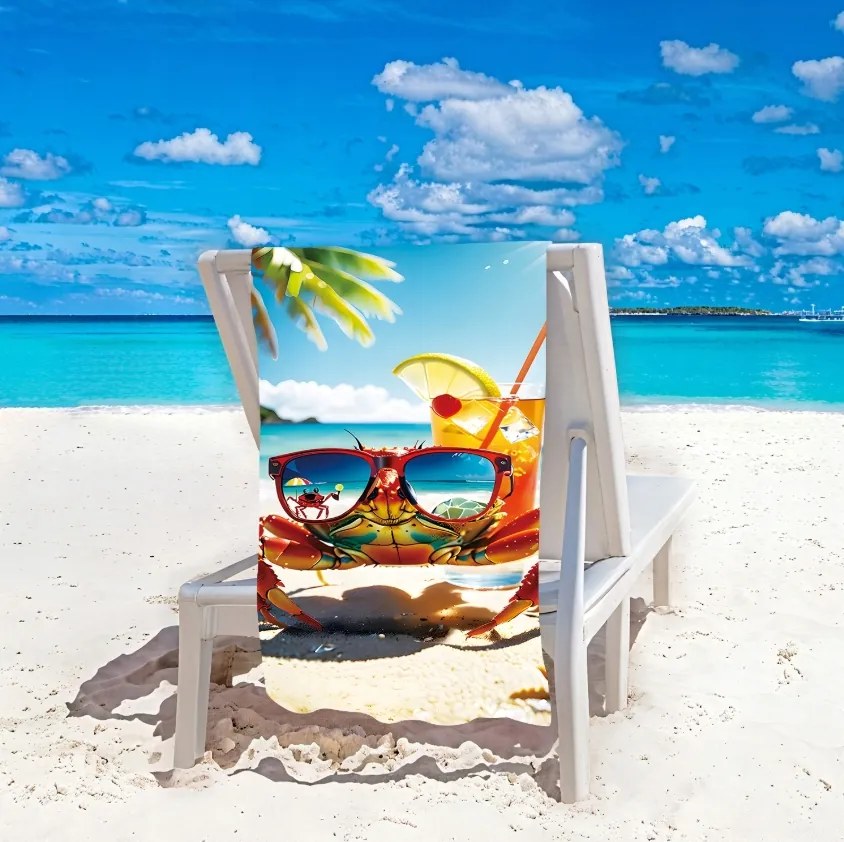 Strandtörölköző JUST CHILL 100x180 cm színes, 100% mikroszálas