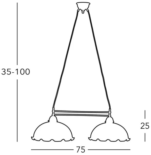 Kolarz 731.82.54 - Csillár zsinóron NONNA 2xE27/75W/230