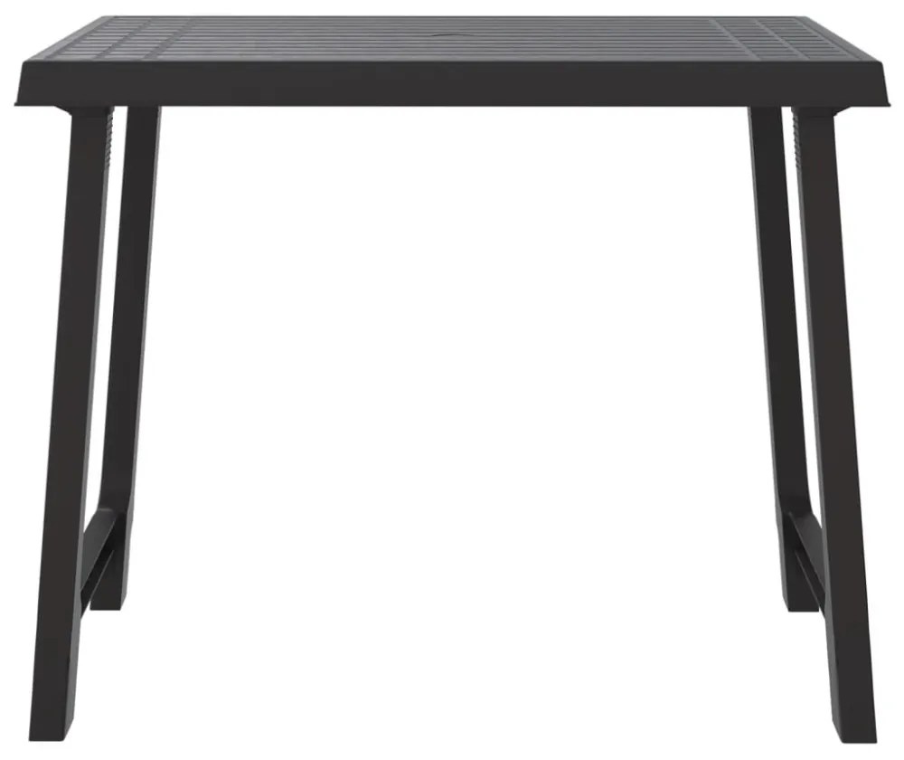 antracitszürke fa hatású PP kempingasztal 79x56x64 cm