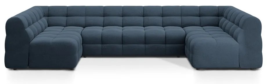 Sötétkék sarokkanapé (U alakú) Kendal – Micadoni