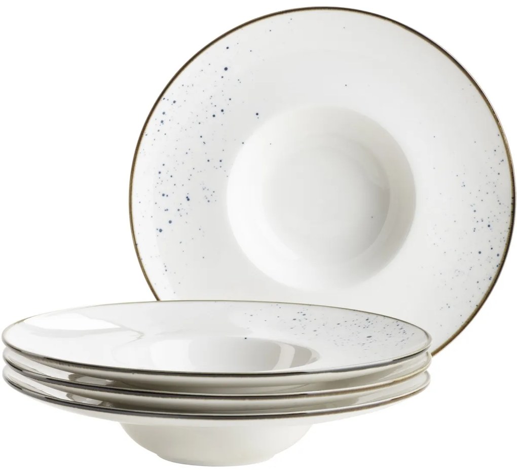Mäser 4 darabos gourmet tányérkészlet Pintar Fehérkék pöttyös 26 cm