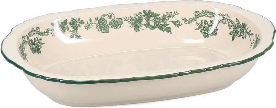 Zöld-elefántcsont színű szervírozó porcelán tányér Cyril – S|P Collection