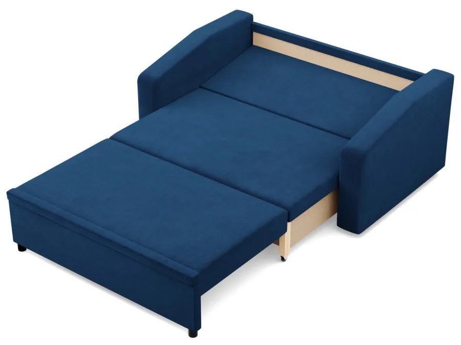 Zeus kanapé, bársony, hab töltet, döntött kartámasz, kék