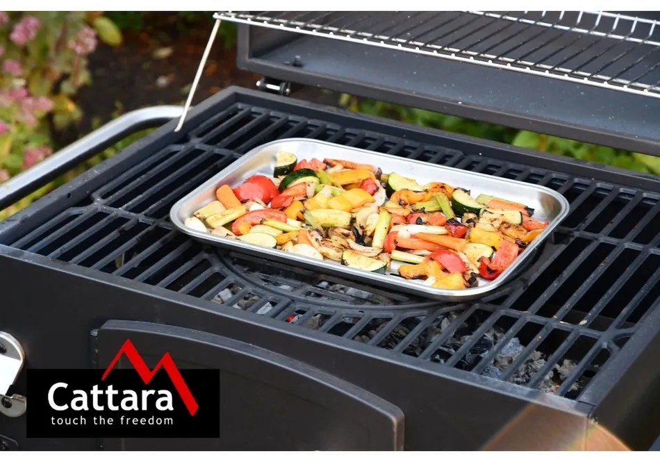 Cattara rozsdamentes acél grillező tálca, 34 x 24 cm