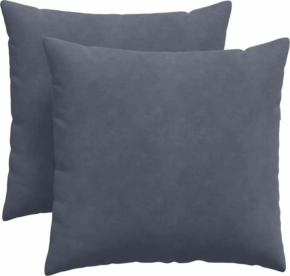 vidaXL Kanapé párnák 2 pcs Sötétszürke 45 x 45 cm Bársonyos szövet