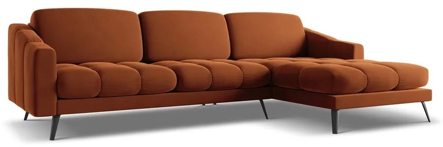 Narancssárga bársony sarokkanapé (jobb oldali) Nalu – Makamii