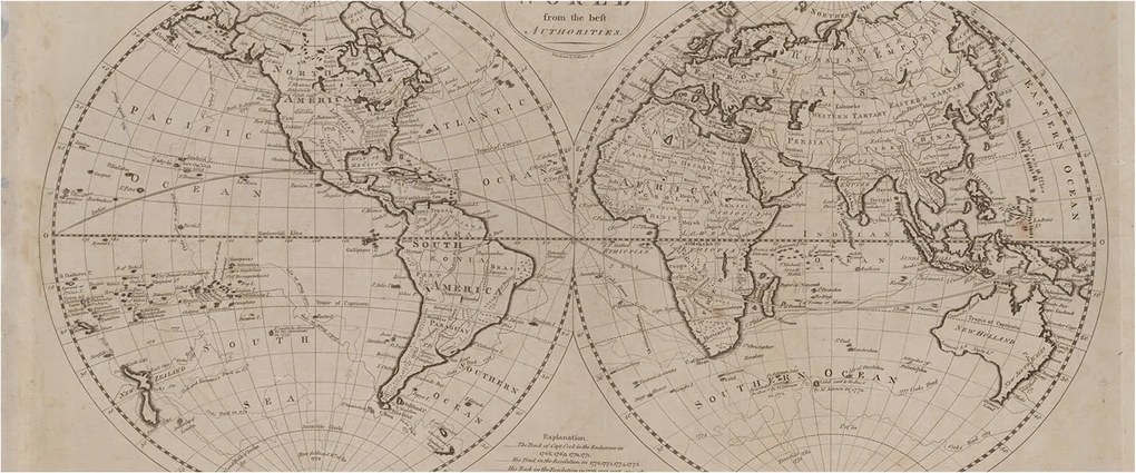 Dekoratív Fotótapéta Hálószobába Régi térkép 250x104 Ragasztó
