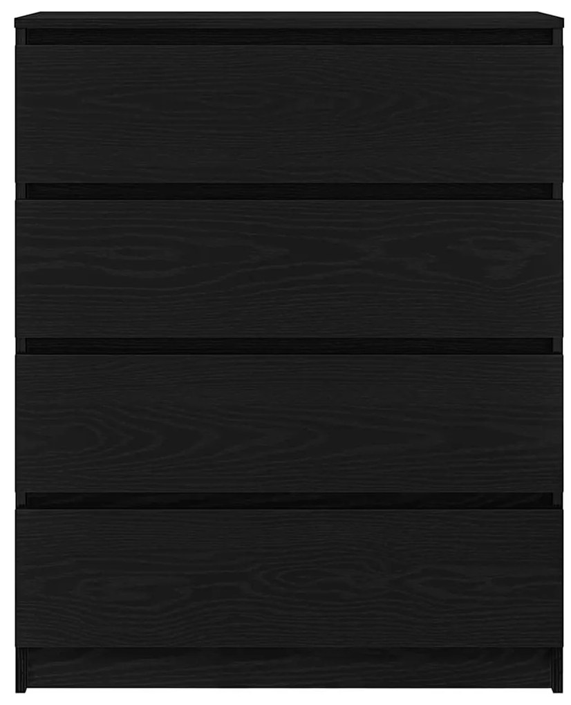 fekete tölgy szerelt fa tálalószekrény 80x35x99 cm