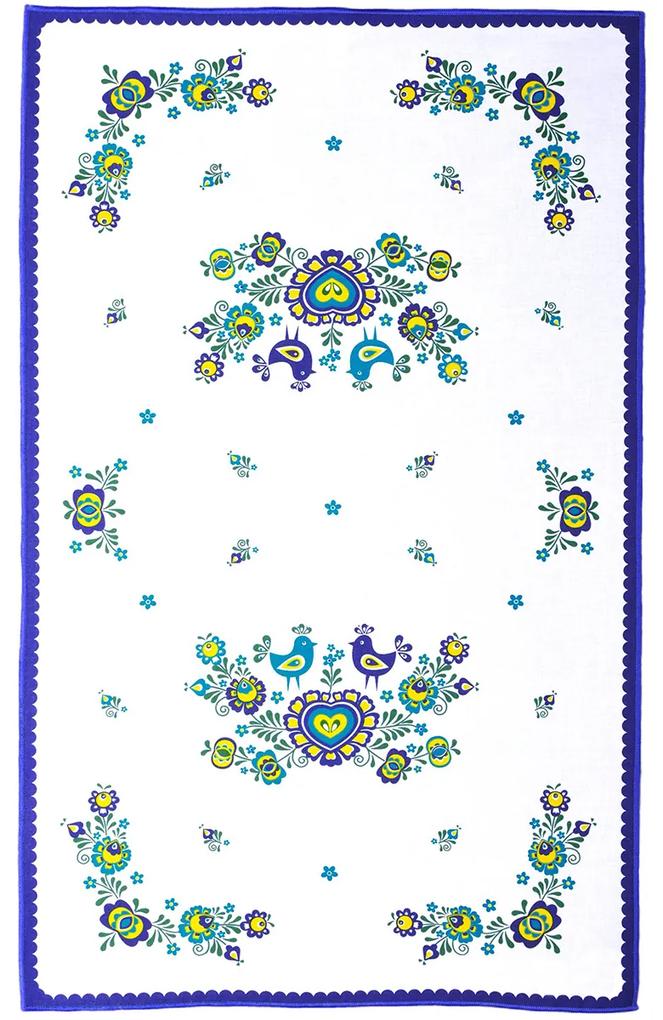 Folklór törlőruha, kék, 45 x 70 cm