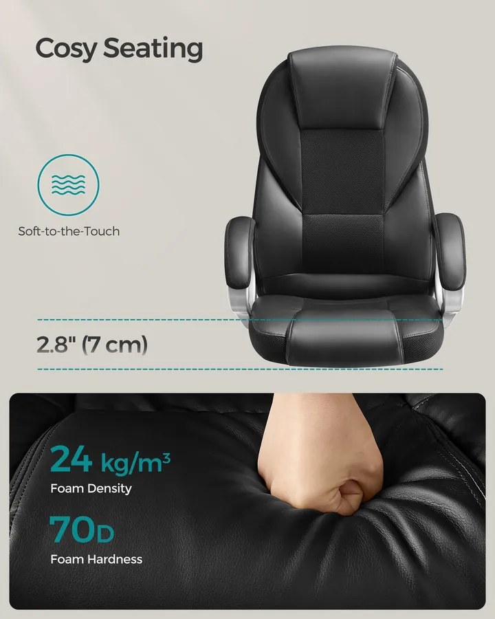 Irodai forgószék, magasságban állítható, kárpitozott vezetői szék