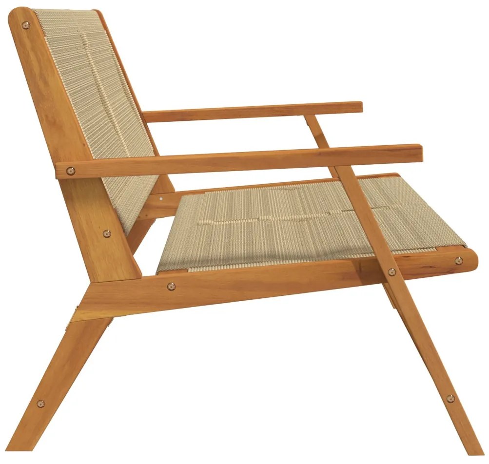 Kerti Pad Bézs 76x122x73 cm Tömör Akácfából