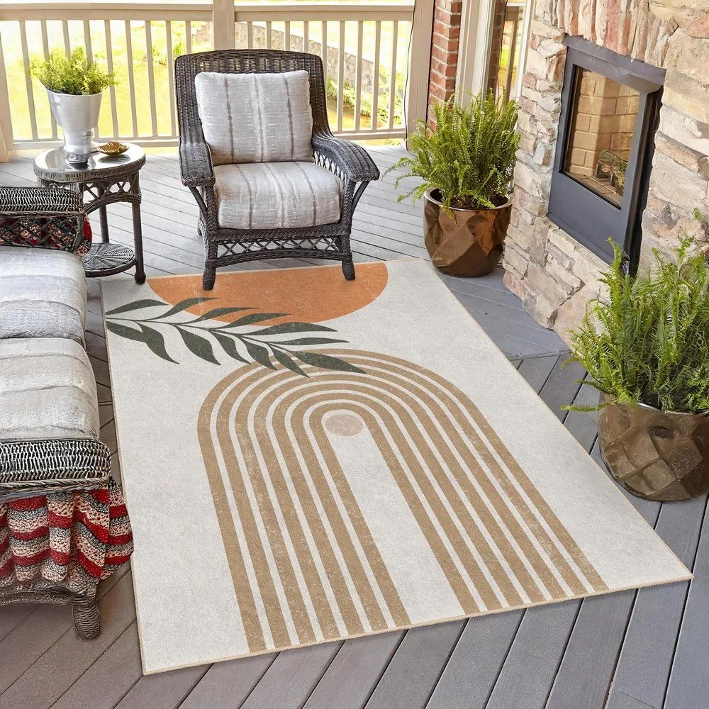 Krémszínű mosható futószőnyeg 80x200 cm Dot Arch – Mila Home