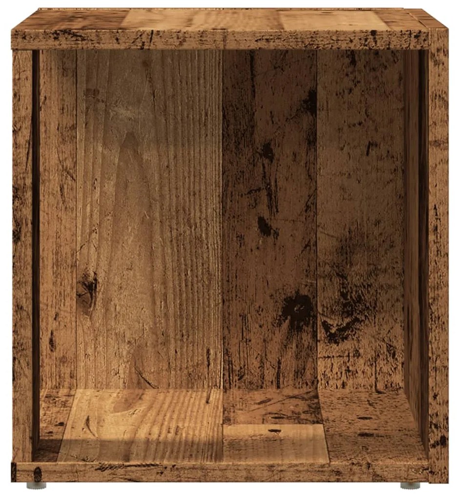 antik fa színű szerelt fa kisasztal 33 x 33 x 34 cm