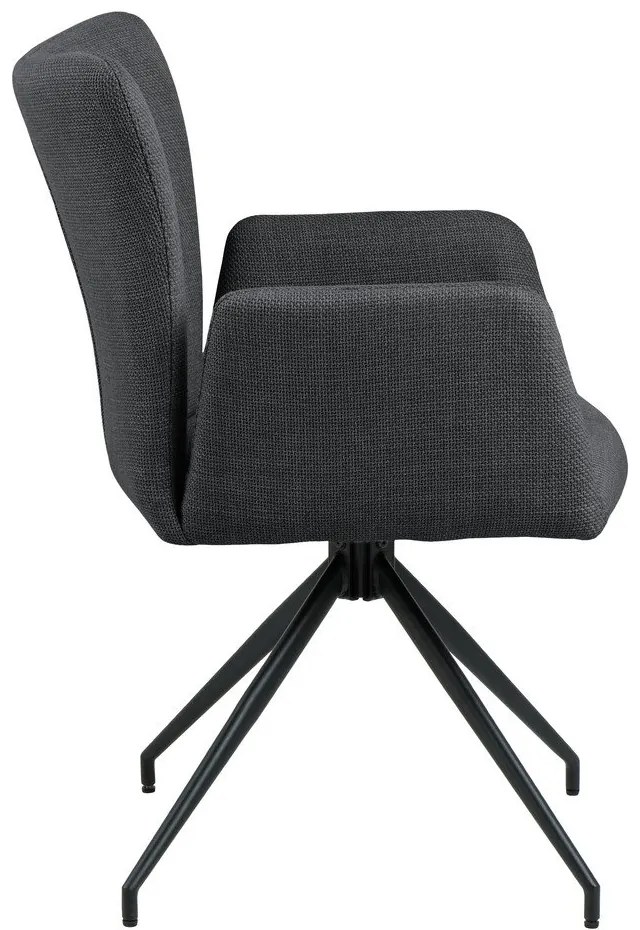 Sötétszürke kárpitozott karfás étkezőfotel szett 2 db-os Laura – Actona