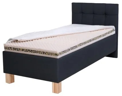 Kárpitozott ágy MARIA ONE 90x200 cm, tárolóval, matrac nélkül, antracit