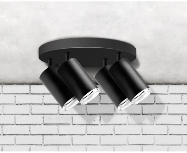 Fürdőszobai spotlámpa TURYN 4xGU10/10W/230V IP44 fekete