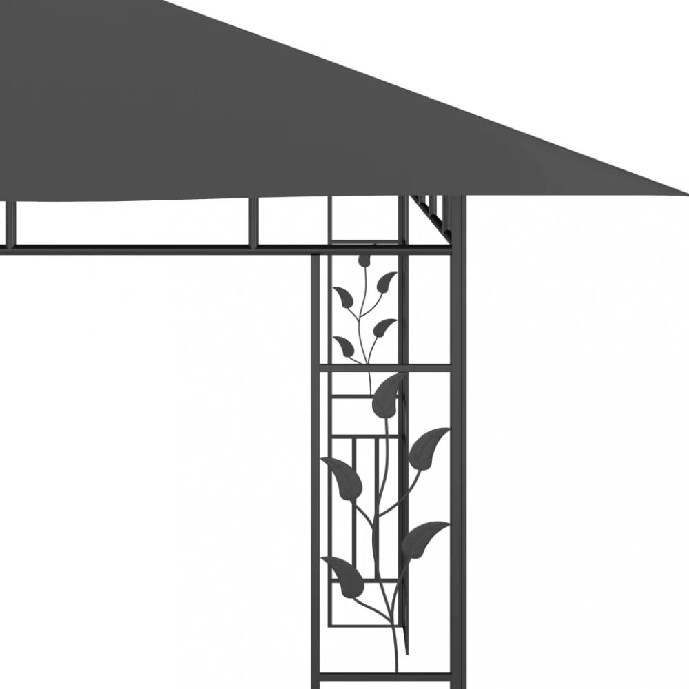 antracitszürke pavilon szúnyoghálóval 4 x 3 x 2,73 m 180 g/m²