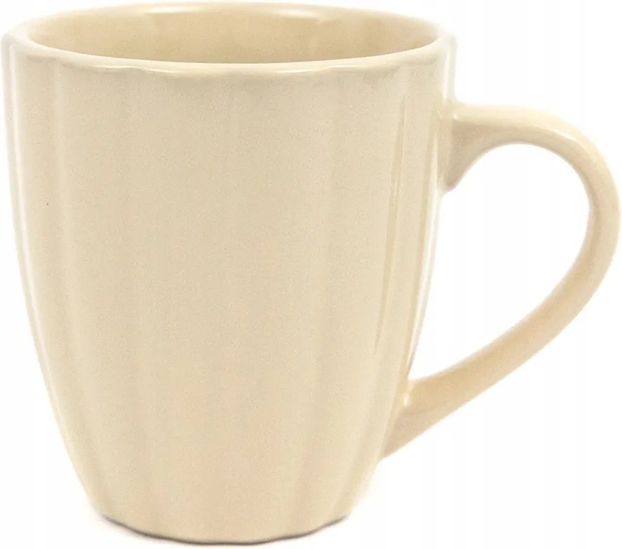 Bézs Bögre Füllel 300ml Virágos Kpl 6db Kerámia Fényes