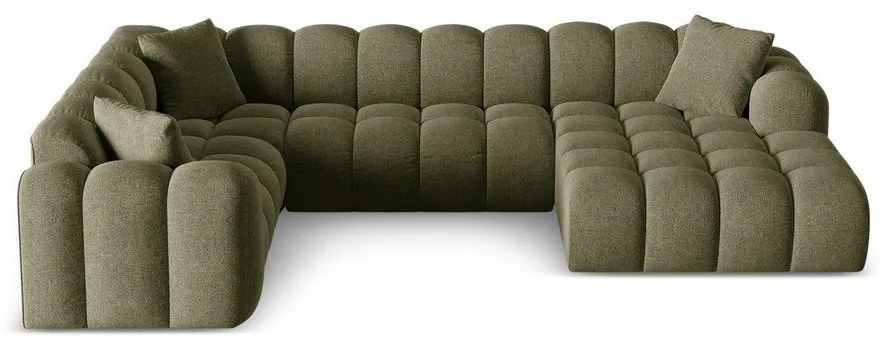Zöld zsenília sarokkanapé (bal oldali-U alakú) Treno – Cosmopolitan Design