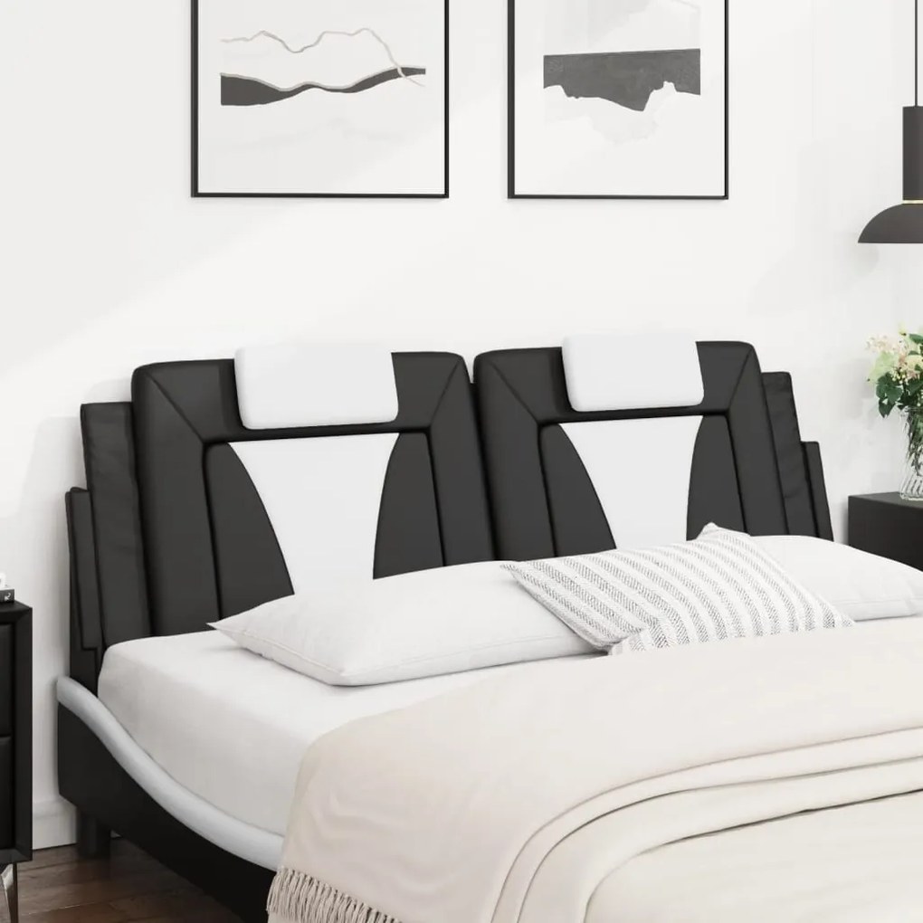 fekete és fehér műbőr fejtámla párna 160 cm