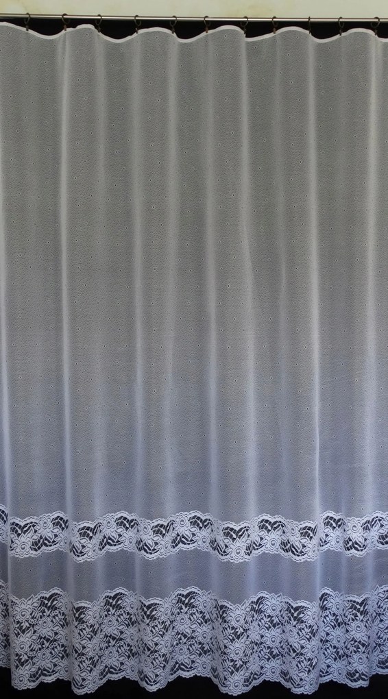 Mg Függöny jacquard 637/6 Fehér 360X250 kész K szalaggal