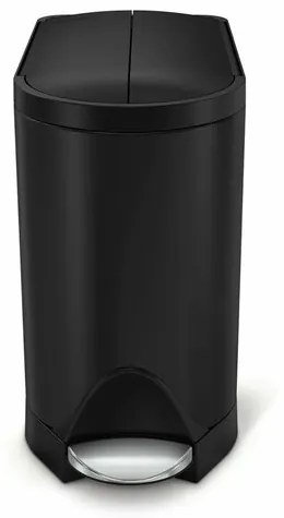 Simplehuman keskeny pedálos kosár 10 L, fekete