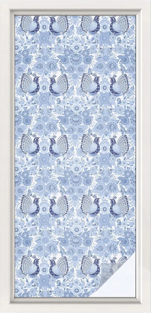 Konyhai Fürdőszoba Ablakfólia Adatvédelem Virágos Madár 50x116