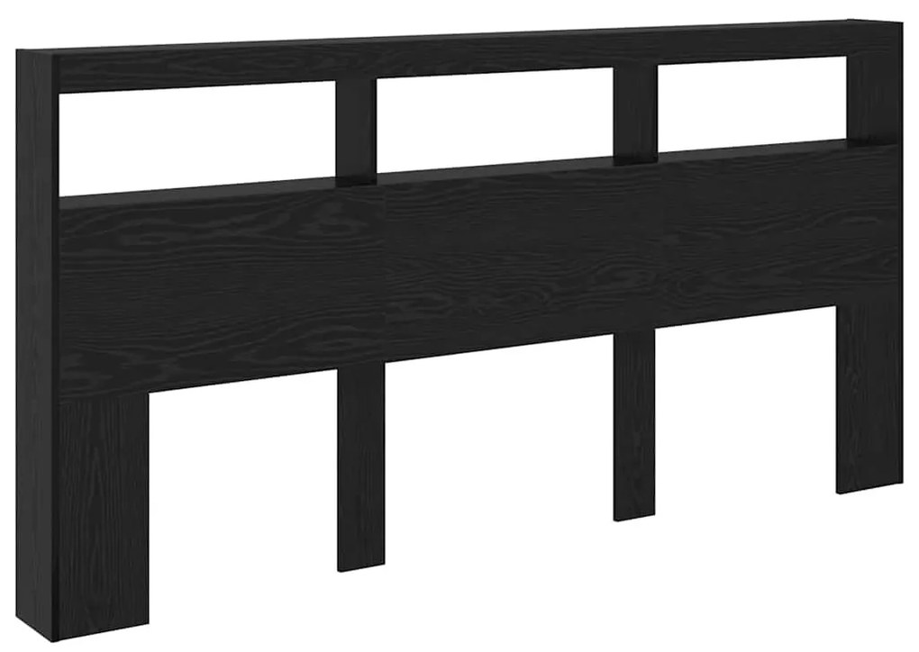 Fejtámla polcokkal Fekete tölgy 200 x 17 x 102 cm Faanyag