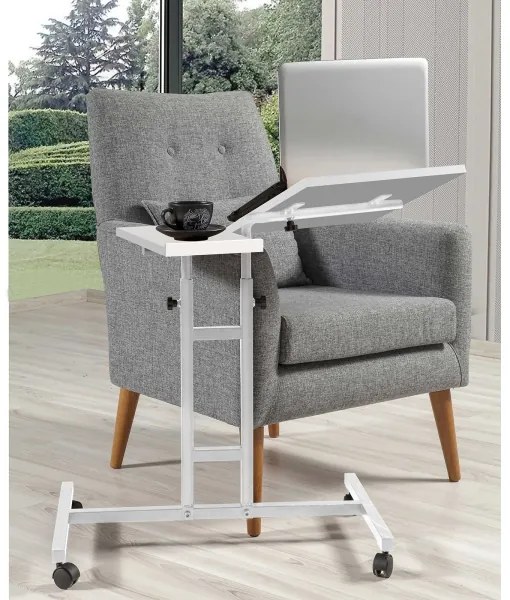 Állítható asztal GLEN 87x67 cm fehér