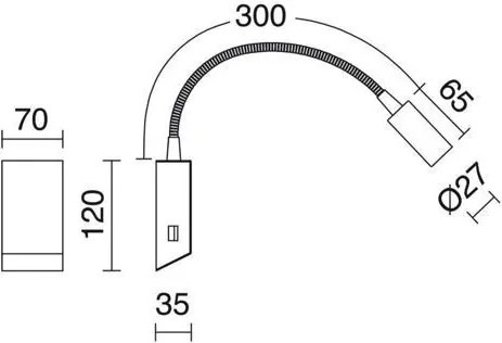 Novolux LEIDEN 517E-L0103B-35 Fali lámpa 1x3W/LED 240LM IP20